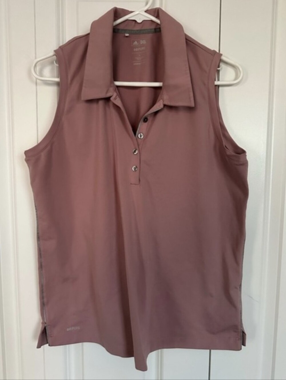 Adidas Sleeveless Golf Polo Shirt Dusty Rose Pink